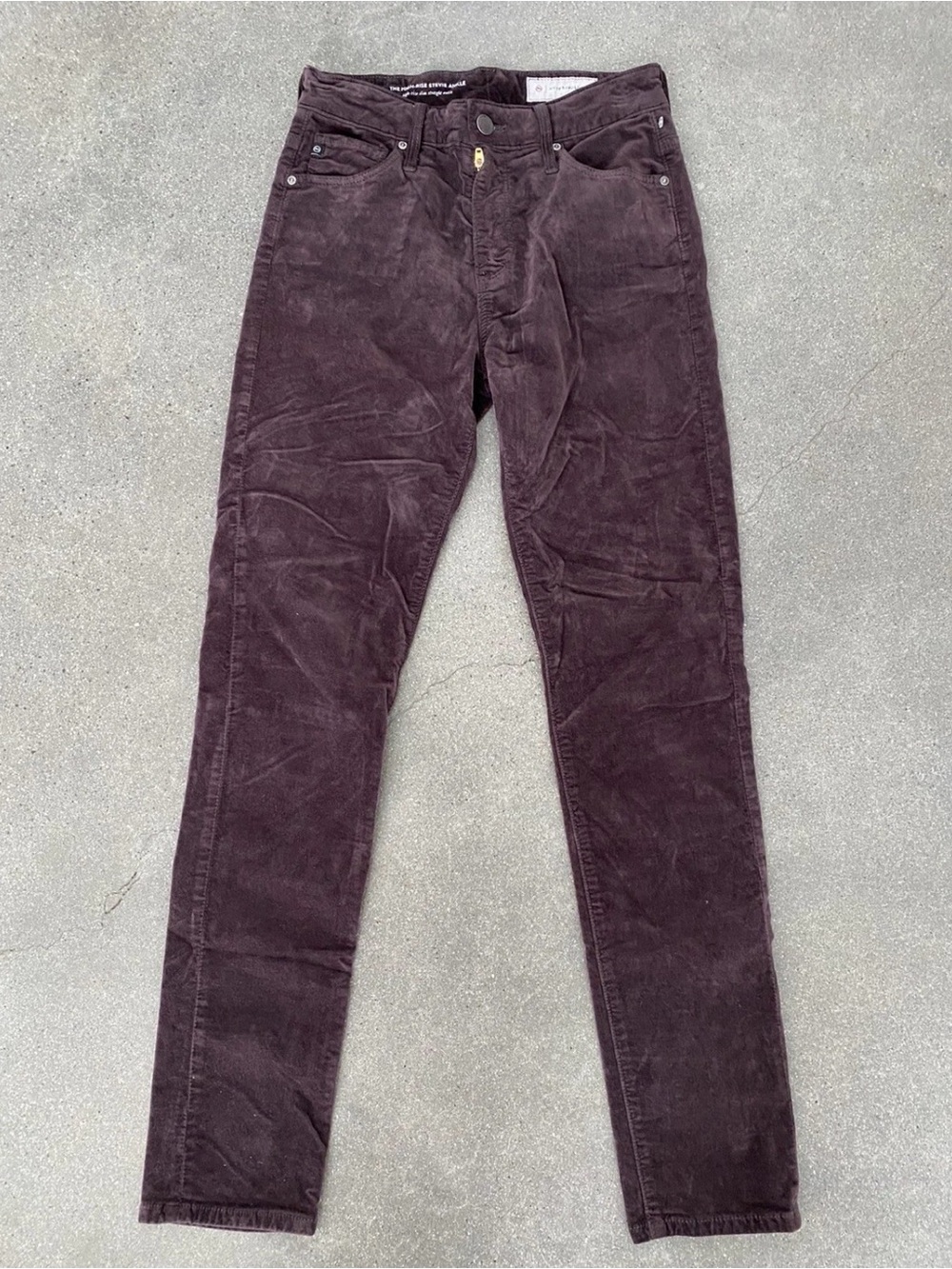 Anthropologie the high-rise Stevie Women's ankle  Corduroy Pants in Deep Plum